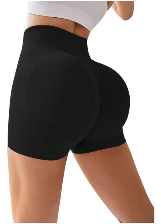 HOZRO Colanti Modelatori Scurti Push-Up 360°, Talie Inalta, Negru, Marime M-L, 38-40