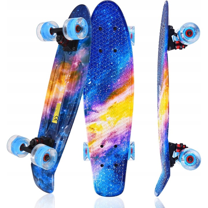 Deskorola Cruiser 22", Suotu, roti LED, 60mm, max 50kg, multicolor