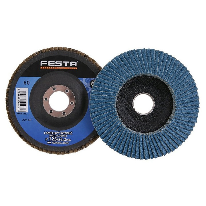 FESTA Lamellás csiszolókorong 125 x 22, 2 mm / P60 inox