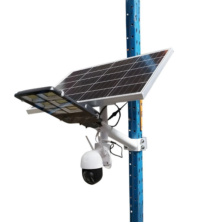 Външна камера за наблюдение FONIX TitanSight Pro Connect, 4G, 60W соларен панел, 16000 mAh батерия, бяла