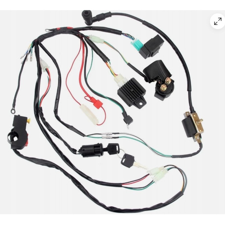 Set electric complet cablaj, comutator, bobina de aprindere pentru ATV Quad KXD 110 125