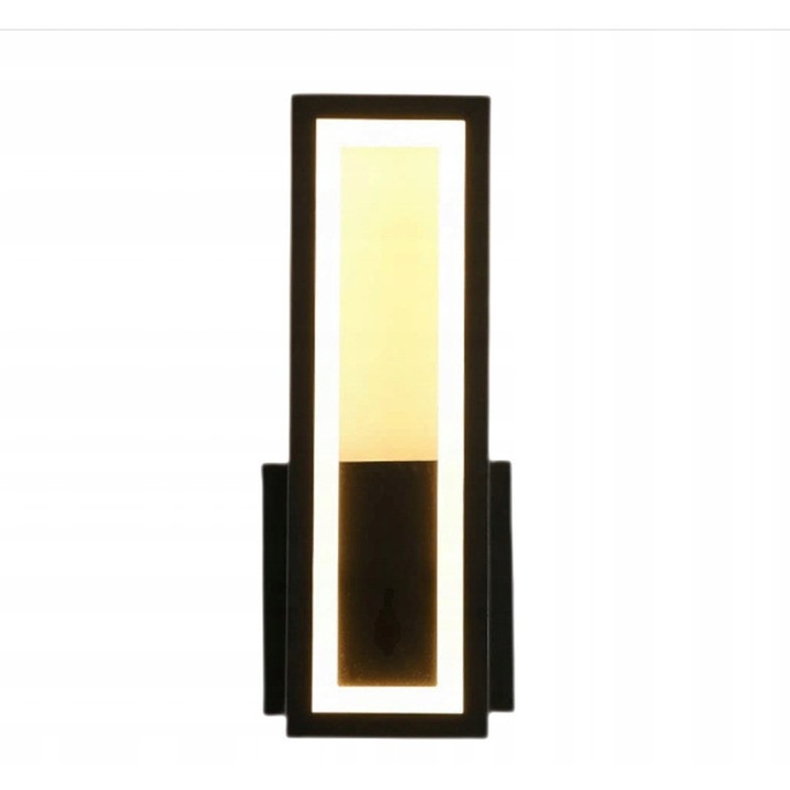 Модерна LED апликация, GOECO, черна, 32x12x5см, 27W, 2000LM, регулируема цветна температура 3000K-6500K