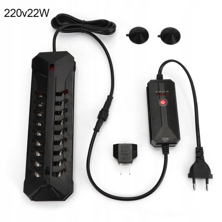 Lampa de sterilizare UV pentru acvariu, 2,1m, sticla quartz, 220V, 22W, set cu 2 ventuze