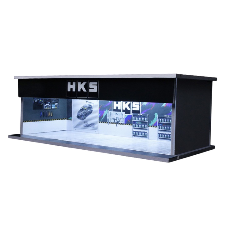 Vitrina pentru modele auto 1:64, Triple9, acrilica, neagra, 11x5.5x5.7cm