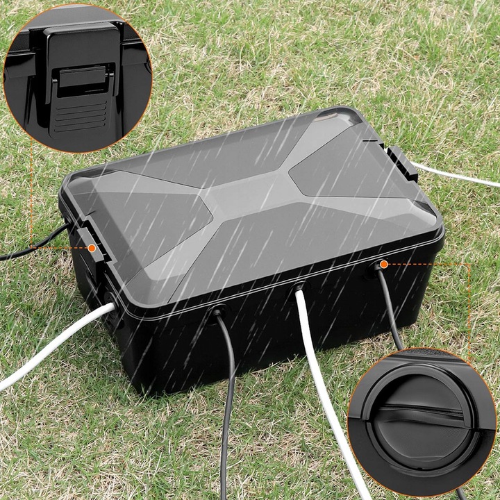 Cutie de protectie pentru prize electrice, impermeabil, negru