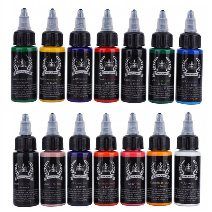 Tus pigment pentru tatuaje 30ml set 14 culori