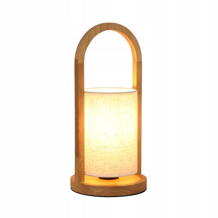 Comely asztali lámpa, vászon lámpaernyő, 16 cm, fa színű