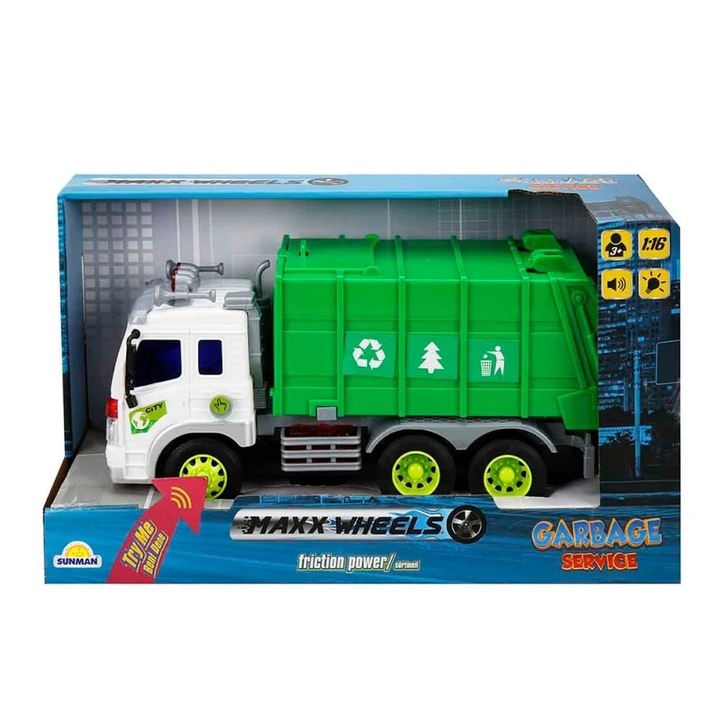 Masina de reciclare gunoi, Maxx Wheels, 1:16