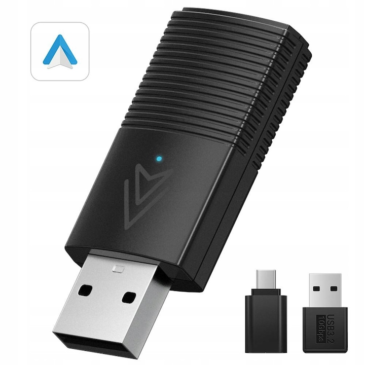 Adapter wireless Mini USB Ottocast CP86-AA pentru Android Auto, USB-A la USB-C, 20x28,5x10mm, 20g
