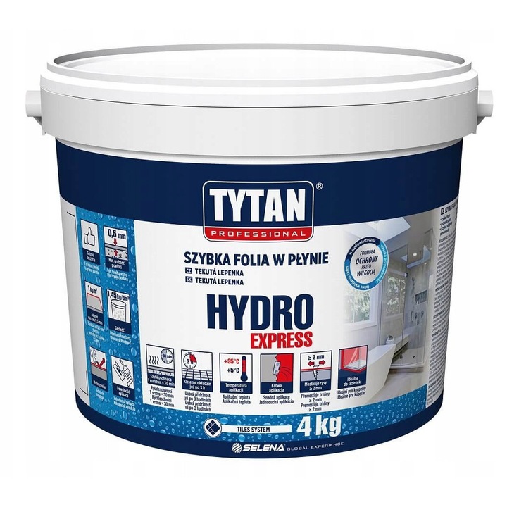 Folie lichida Tytan Professional HYDRO EXPRESS 4kg, izolatie, pentru bai si bucatarii