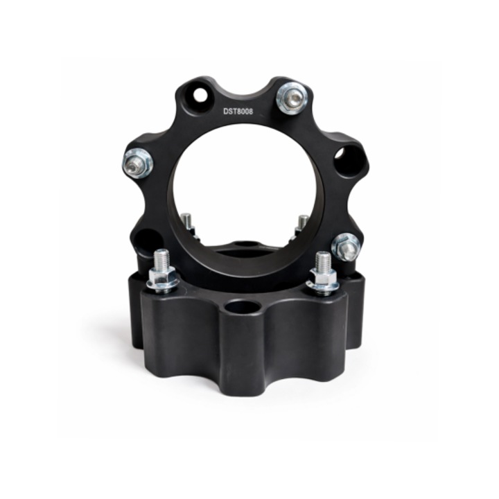 Set 2 bucati Distantier ATV idealSTORE 50 mm 4x156 centrare 131.2 cu 8 piulite M10x1.25 aluminiu forjat negru