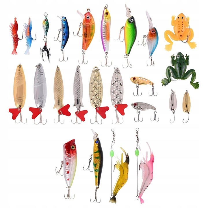 Set 24 momeli artificiale, calendar de Advent pentru pescari, 32,28x22,71x2,49cm, 2023