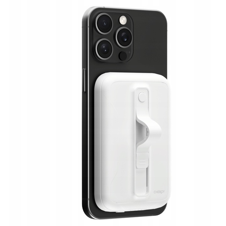 Power bank Cheroy ChargePack Mini, 5000mAh, 15W wireless, alb, compact