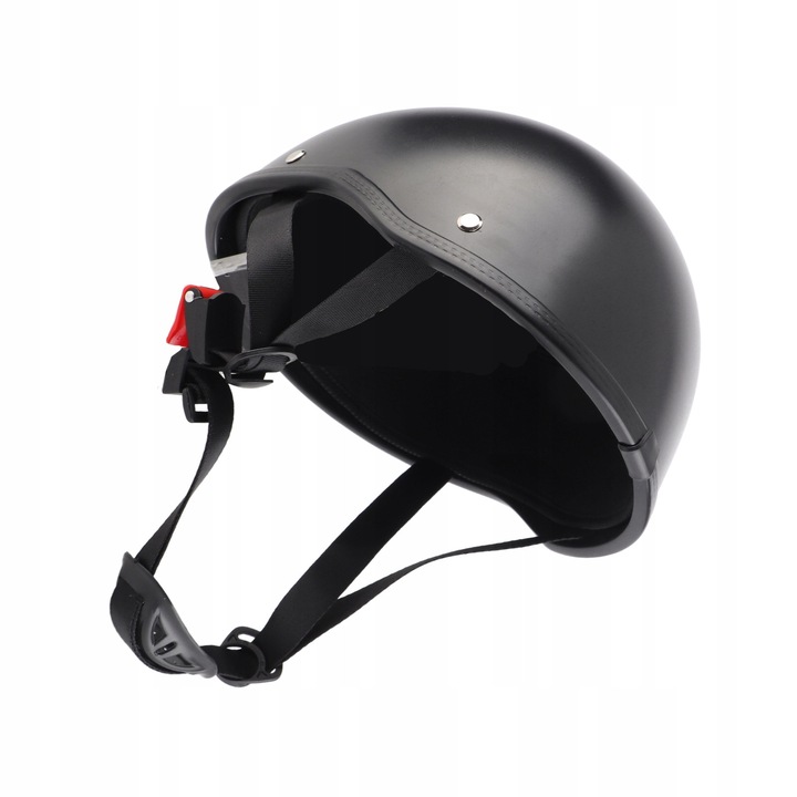 Casca motocicleta vintage, 25x20x12 cm, neagra, respirabila, antibacteriana