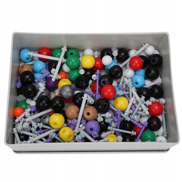 Set de modele atomice pentru chimie organica si anorganica, 267 PCS, plastic, multicolor