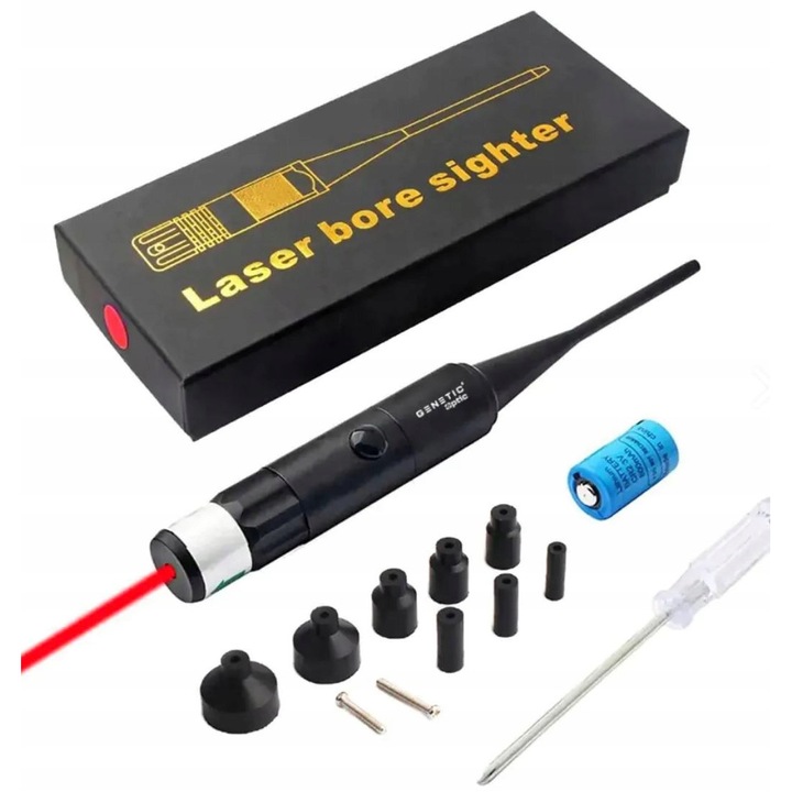 Lézeres kalibrátor optikához, Genetics, piros, 8 adapter, 166mm