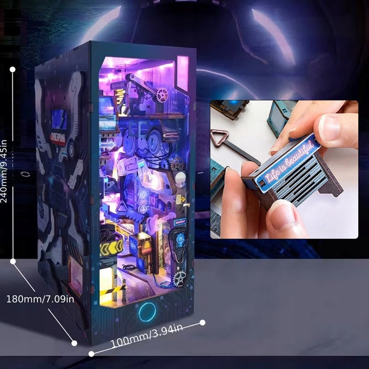 3D Puzzle, fa, Cyberpunk World, többszínű