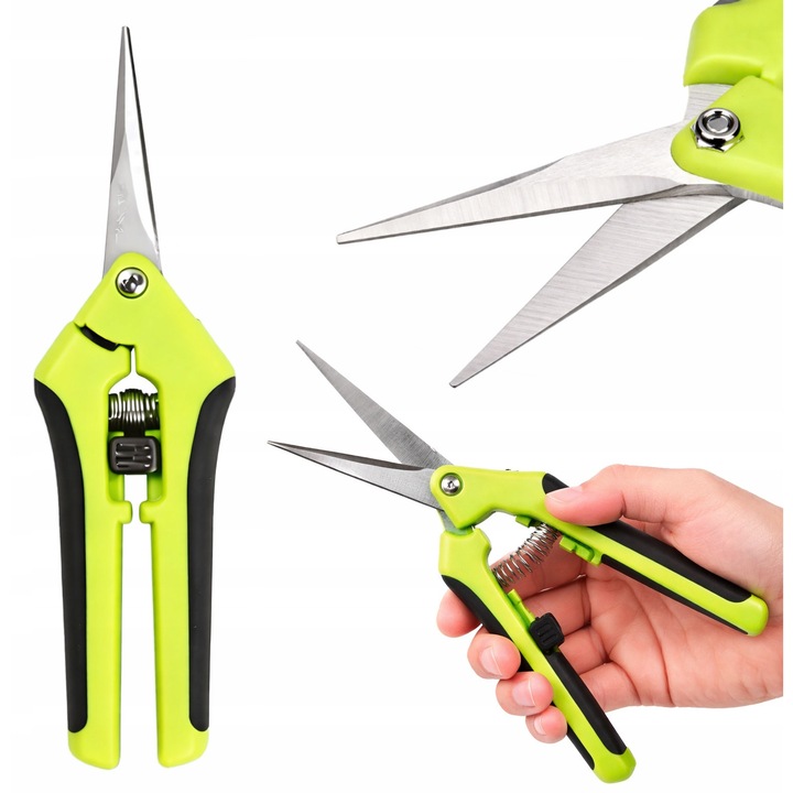 Foarfeca de Gradina pentru Plante si Flori, Secator cu Arc, Lama din Otel, Precizie, Ergonomic