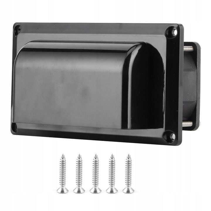 Ventilator de evacuare lateral 12V, 25W, ABS, 123x163mm, negru, set cu 5 suruburi de montaj