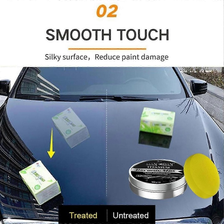 Ceara ceramica pentru auto, Titanium Ceramic Wax, protectie de lunga durata, 1x pasta de polish, set cu burete
