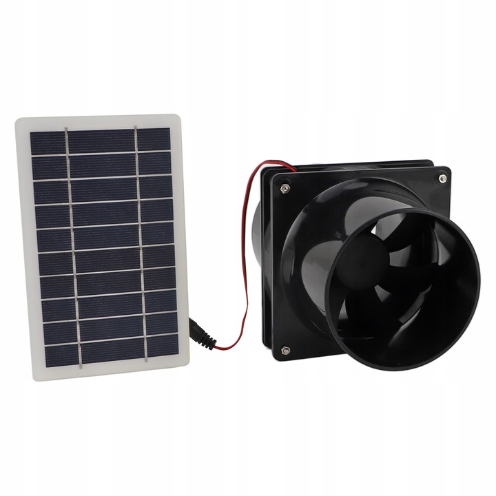 Ventilator extractie cu panou solar, 10W, ABS, 12V, 15,2cm, set complet