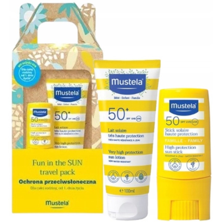 Mustela Set Fun In The Sun Stick SPF50 + Lotiune de plaja 100ml