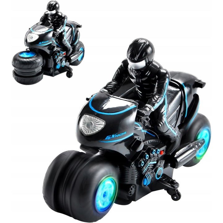 Motocicleta de jucarie 2,4G RC, teren, viteza mare, 360° rotire, multicolor