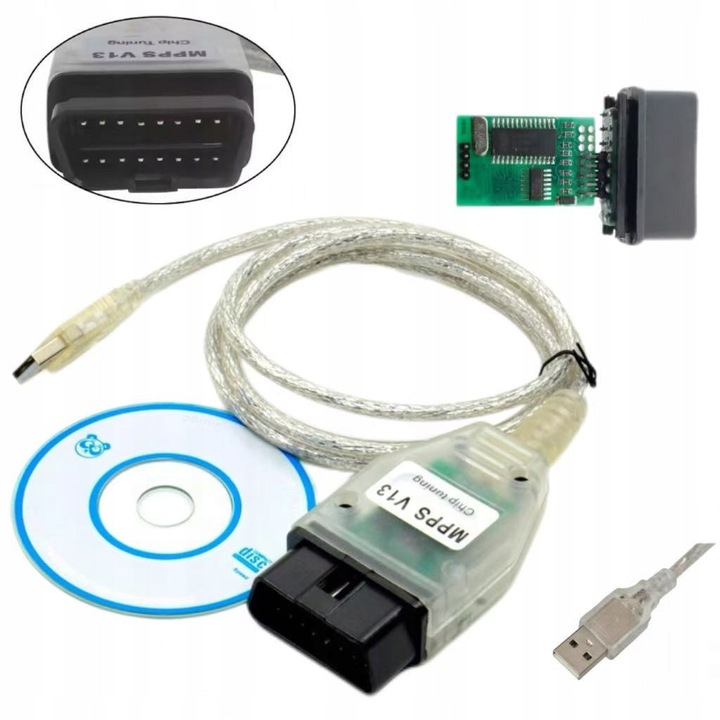 OBD2 MPPS v13.02 Chip Tuning K+CAN interfész, USB, 100g, 15.2x4.5x2.5cm