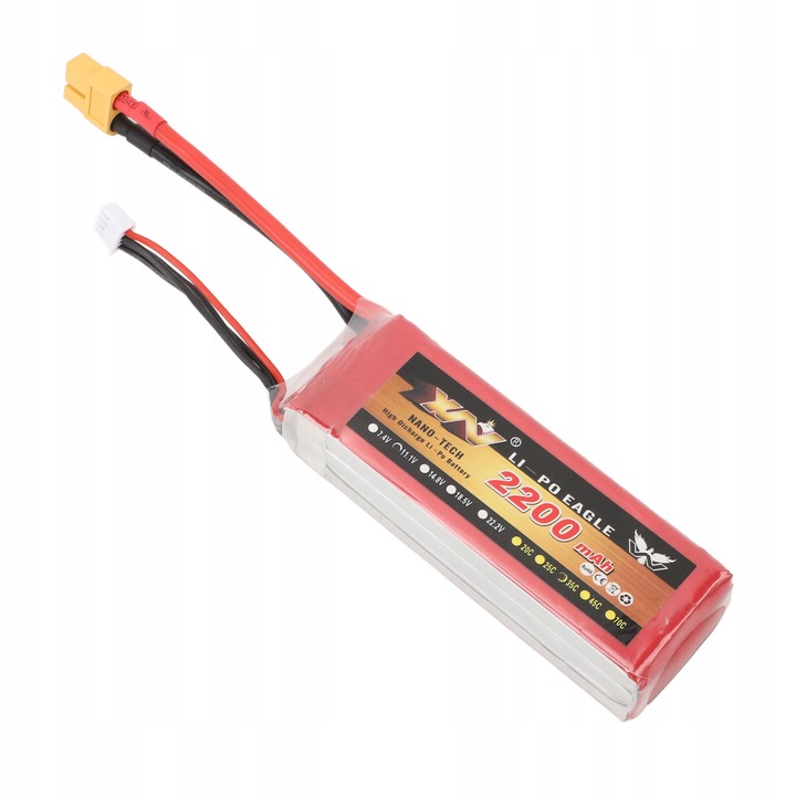 Batterie LiPo 3S 2200 MAh 11,1V 35C – Deans T – Chargeur équilibre Inclus – RC Avion/drone