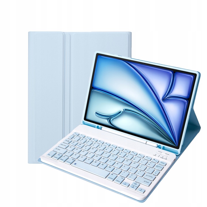 Husa cu tastatura Bluetooth pentru iPad Air 11" 6 gen 2024, albastru