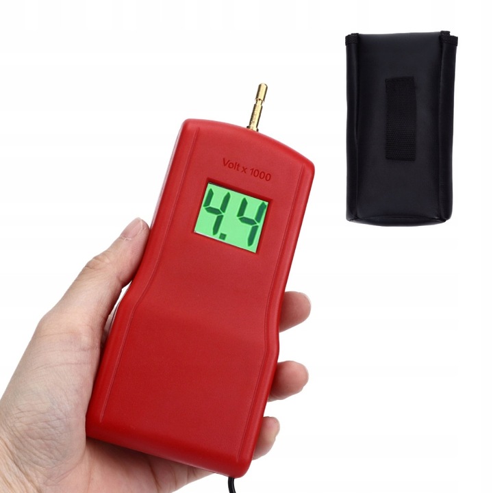Elektromos kerítésfeszültség-mérő, 200-15000V, megvilágított kijelzővel, szett bőrtáskával