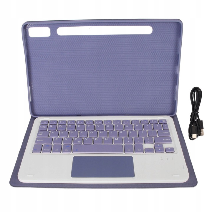 Husa cu tastatura pentru Lenovo Tab P11 Pro Gen 2 si Pad Pro 2022, cu touchpad, protectie 360°, alb/albastru
