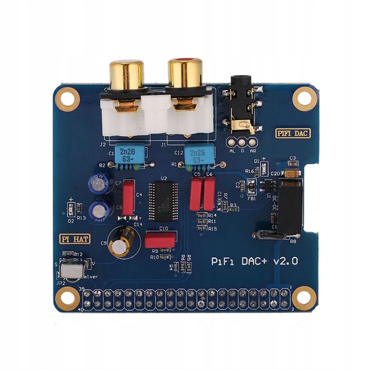 PiFi DAC digitális audio modul Raspberry Pi-hez, I2S interfész, 384 KHz, 16-32 bit, szett