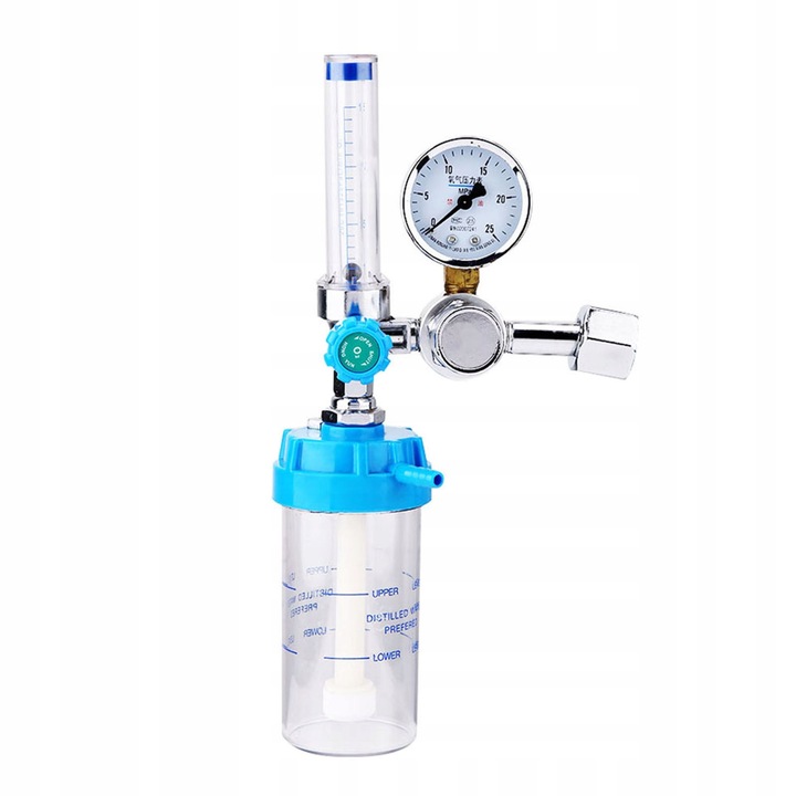 Inhalator de oxigen YH.YX11A tip boi, cu regulator de presiune, manometru și tub nazal