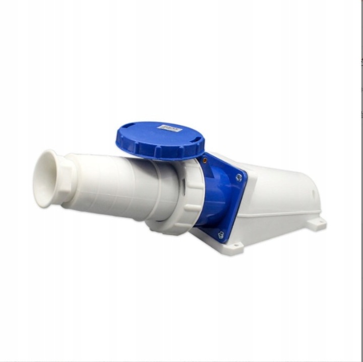 Prize industriale 220V 63A 2P+N IP67, rezistent la apa si praf, 3 fire, 4 miezuri, 5 orificii