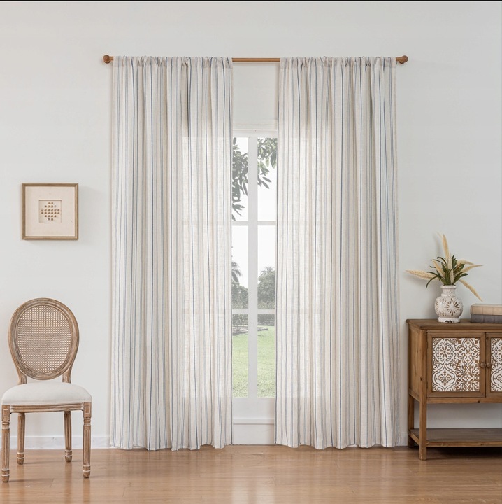 Perdele, stil rustic, bej, 140x250cm