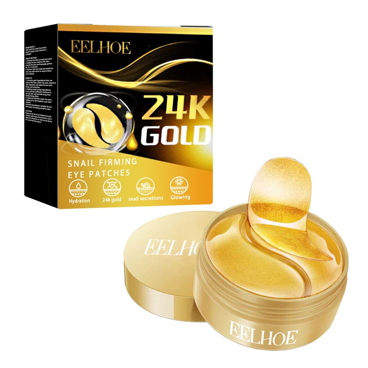 Szemmaszk, EELHOE, hidratáló, 60 darab, csiga kivonattal és 24K arannyal