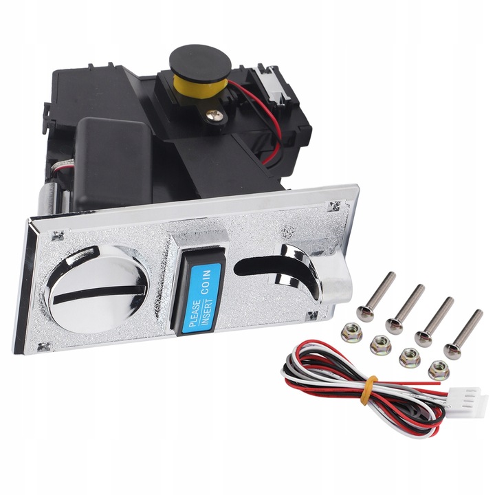 Acceptator de monede multifunctional, 12,5x6,5x14,5cm, metal, 260g, set 4 suruburi