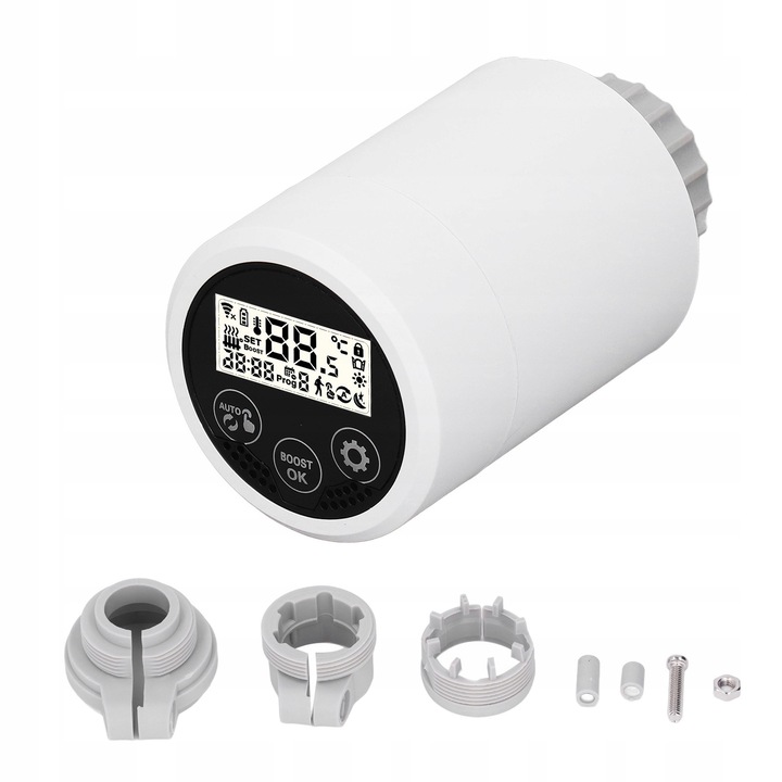Cap termostatic, Zigbee, programare saptamanala, control vocal, 5,6x5,6x7,5cm