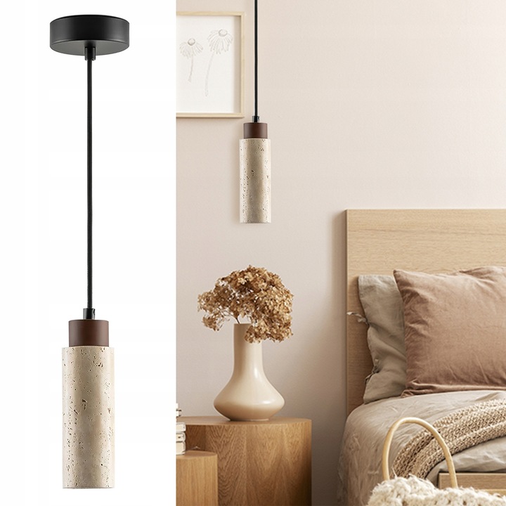 Висяща лампа, Zolte Trawertyn, 20W, 170см, 6.5см диаметър, за интериор