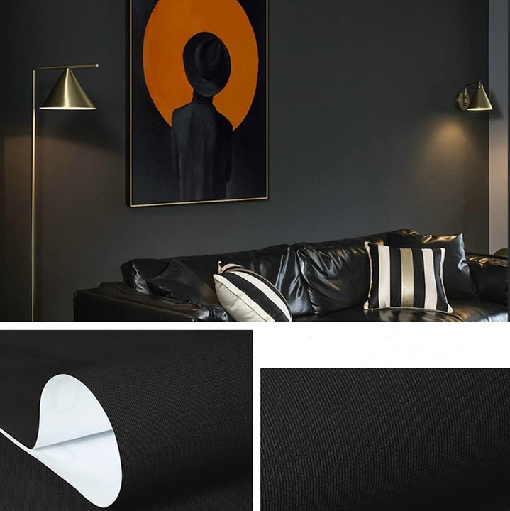 Tapet JOLIHOME Autoadeziv Negru Removabil 40x500cm Bucatarie