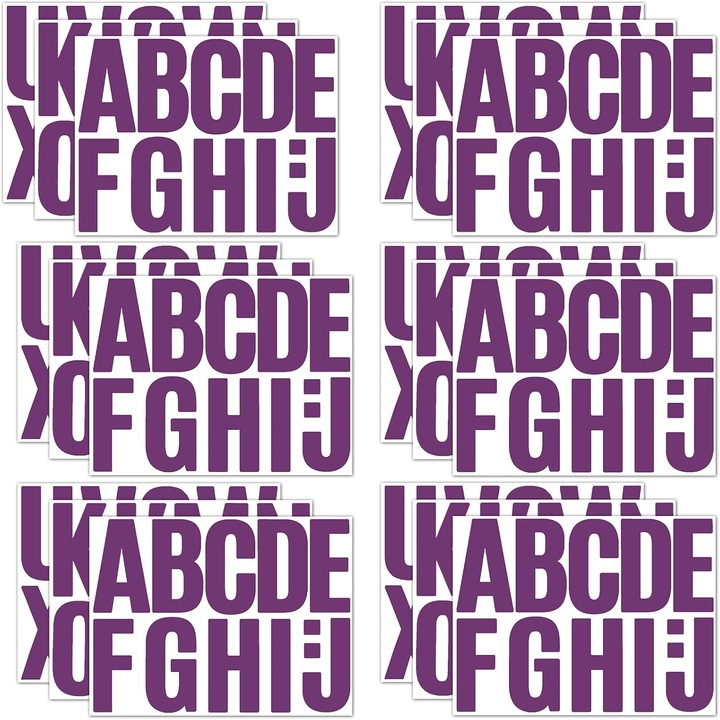 Stickere Litere 18 Coli Impermeabil Mov 10cm