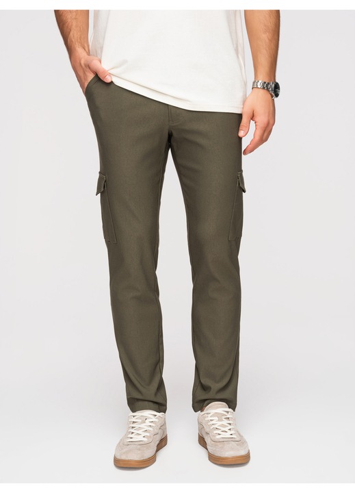 Tricou polo din viscoza cu model ajurat OMBRE, Verde masliniu inchis