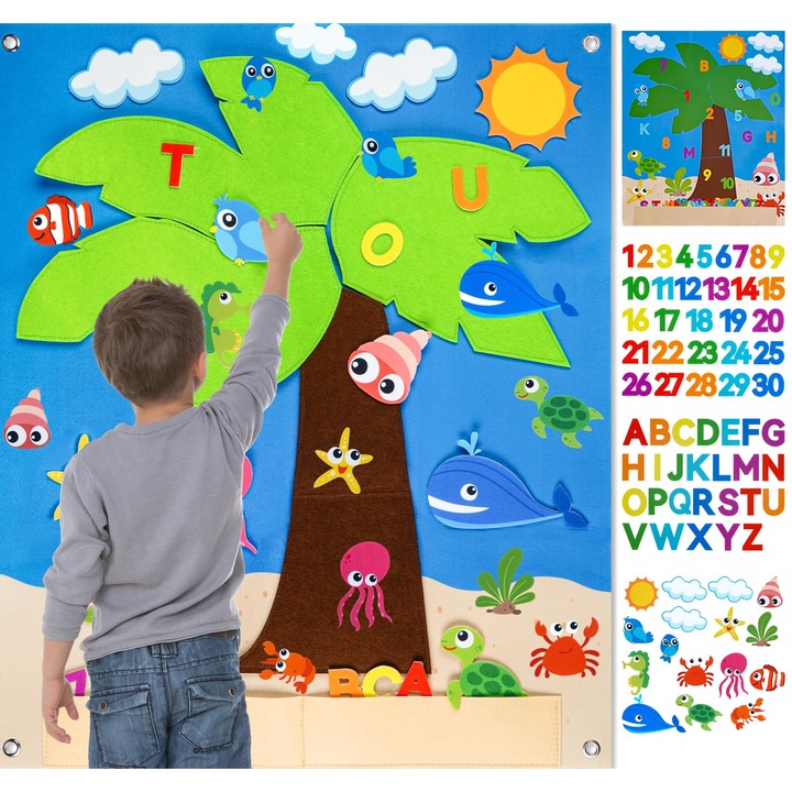 Plansa Povestire Fetru Oceanu 88 Piese Animale, 72 x 60cm