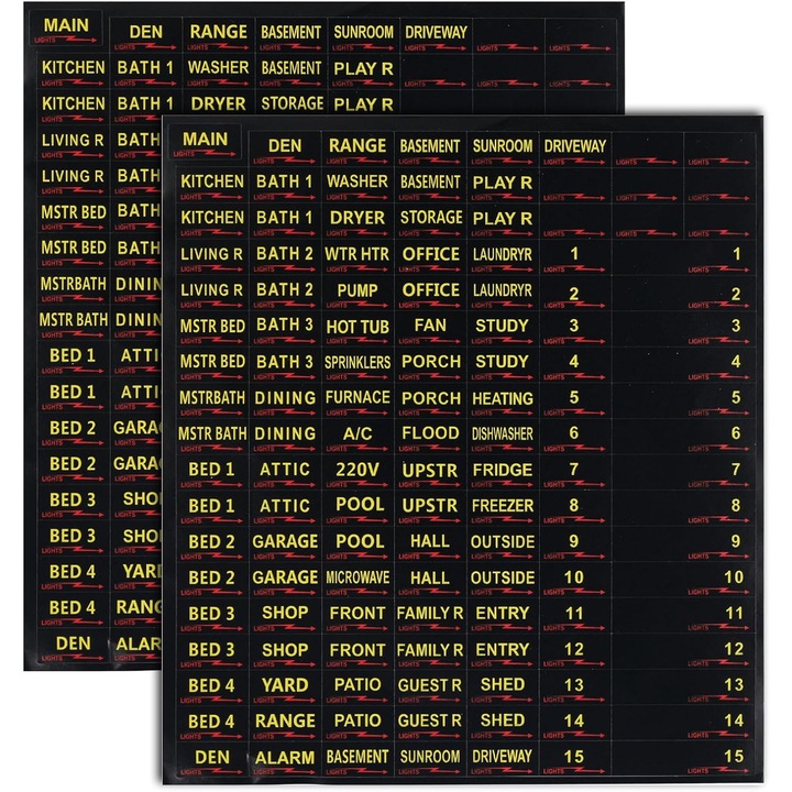 Etichete sigurantu autoadezive 258 buc, Impermeabil, Negru