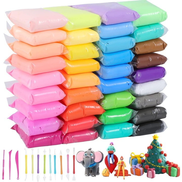 Plastilina 36 Culori Usoara Modelaj Aer 36 Seturi