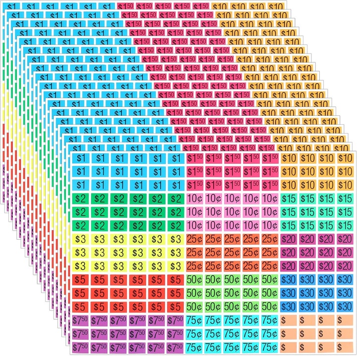 Etichete Pret Piata Pulimea 9000 Bucati Colorate