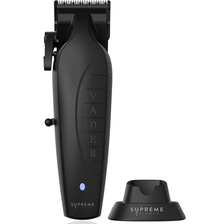 Masina de tuns Supreme Trimmer Vader, lama Taper STC5098, Timp de functionare 210 minute, 7500 RPM, Motor profesional fara perii pentru frizeri, Negru