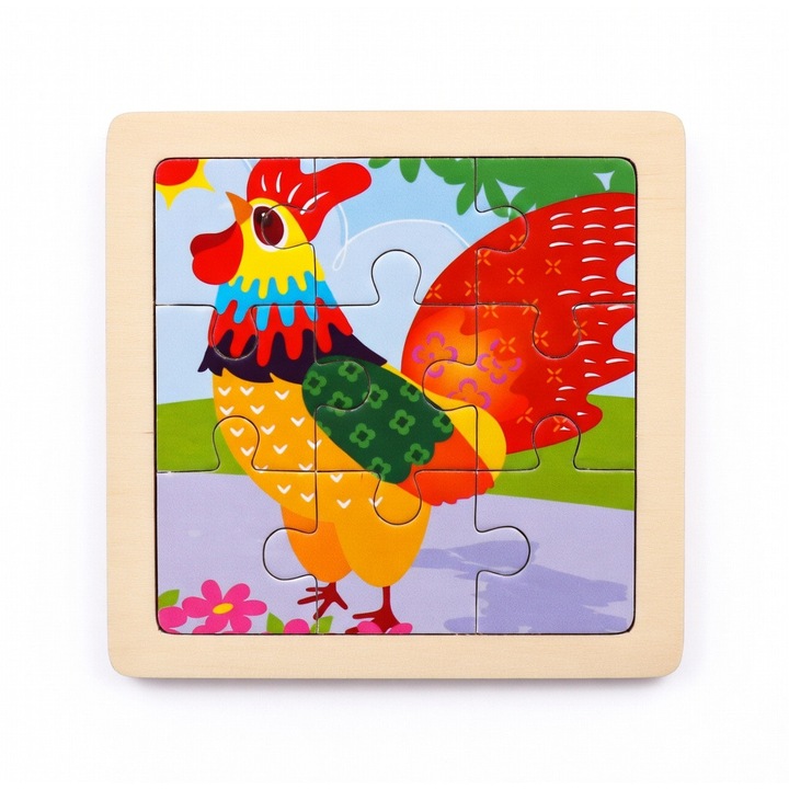 Cocos fa oktató puzzle gyerekeknek - 9 darab - fejleszti a logikus gondolkodást - 3+ év, PinkBlue