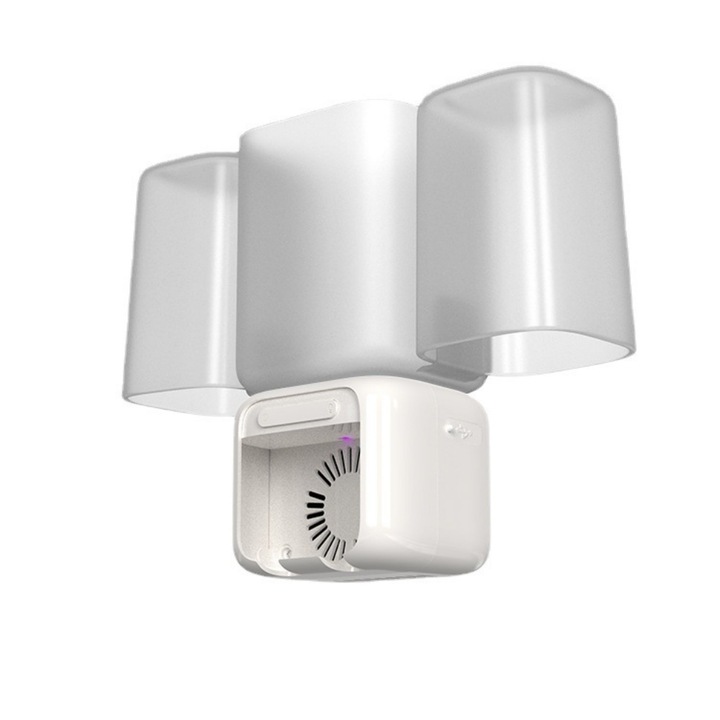 Suport inteligent pentru periute de dinti, dotat cu tehnologie de uscare cu aer cald, design fara orificii, cu functie de uscare si dezinfectare cu raze UV, design cu doua compartimente, uscare rapida si functie de lumina de veghe, culoare alba